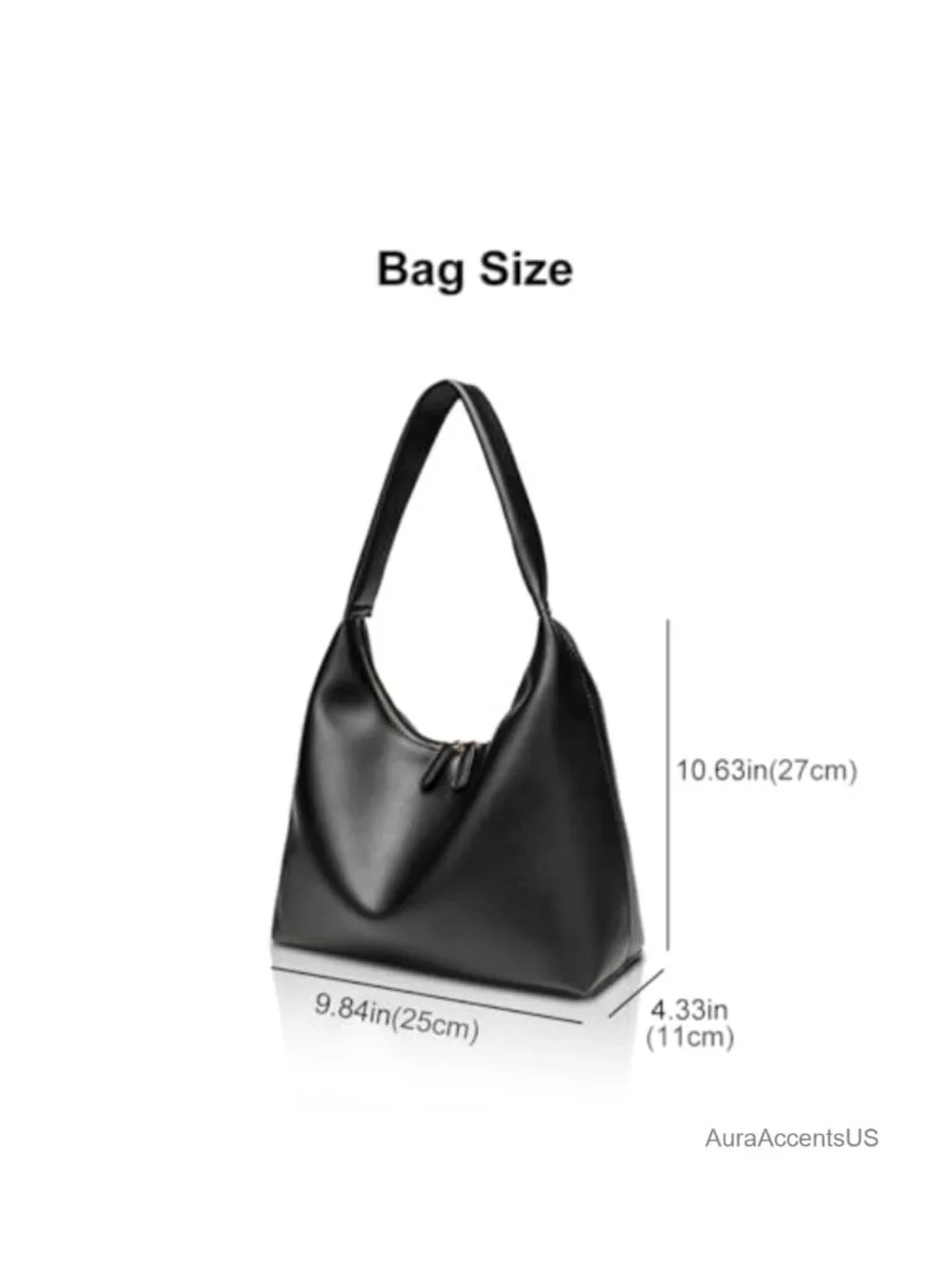 PU Leather Crescent Tote Bag Small Hobo Purse Slouchy Underarm Handbag